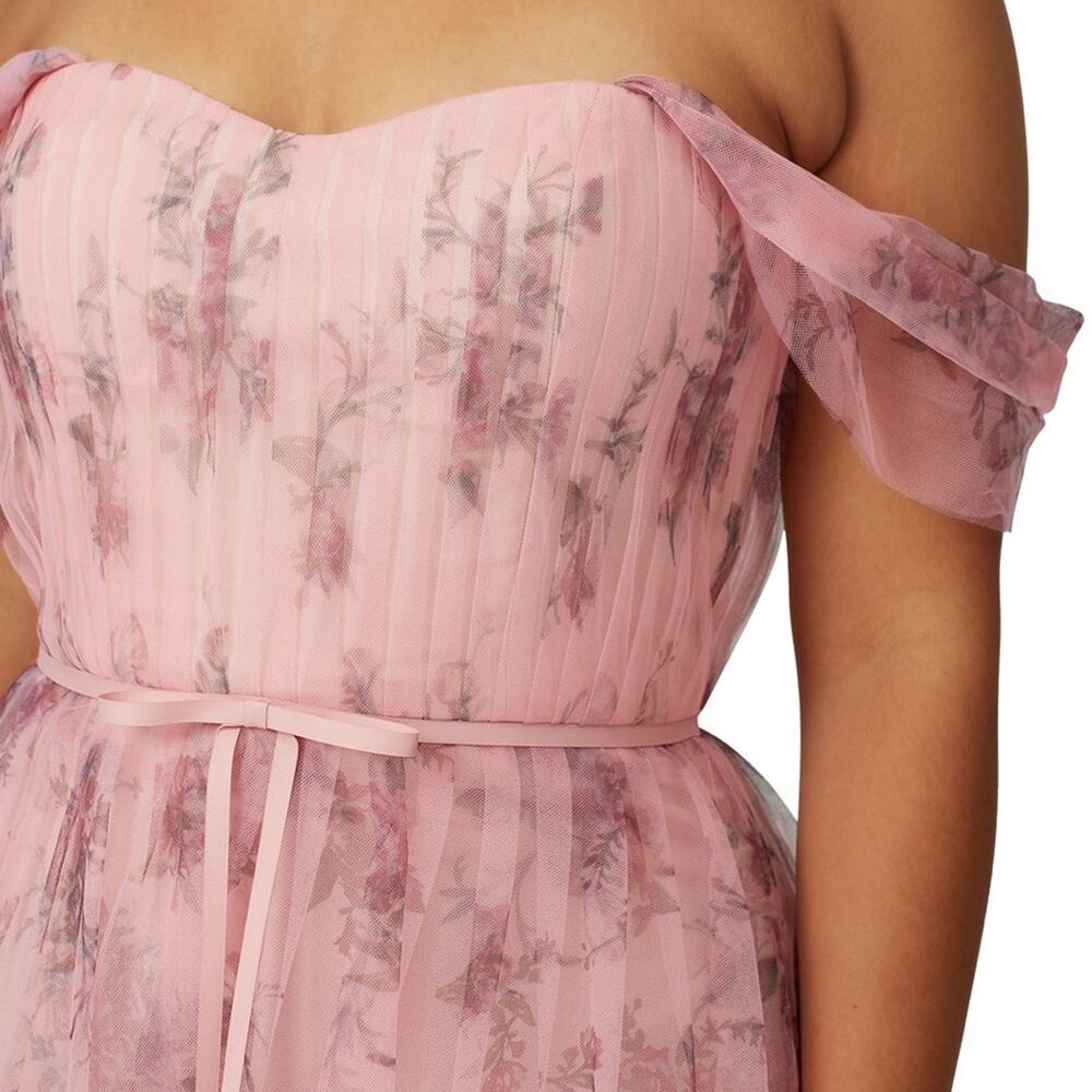 Marchesa Notte Blush Pink Floral Tulle Formal Gown Maxi Dress Women’s Size 18 - Picture 2 of 12